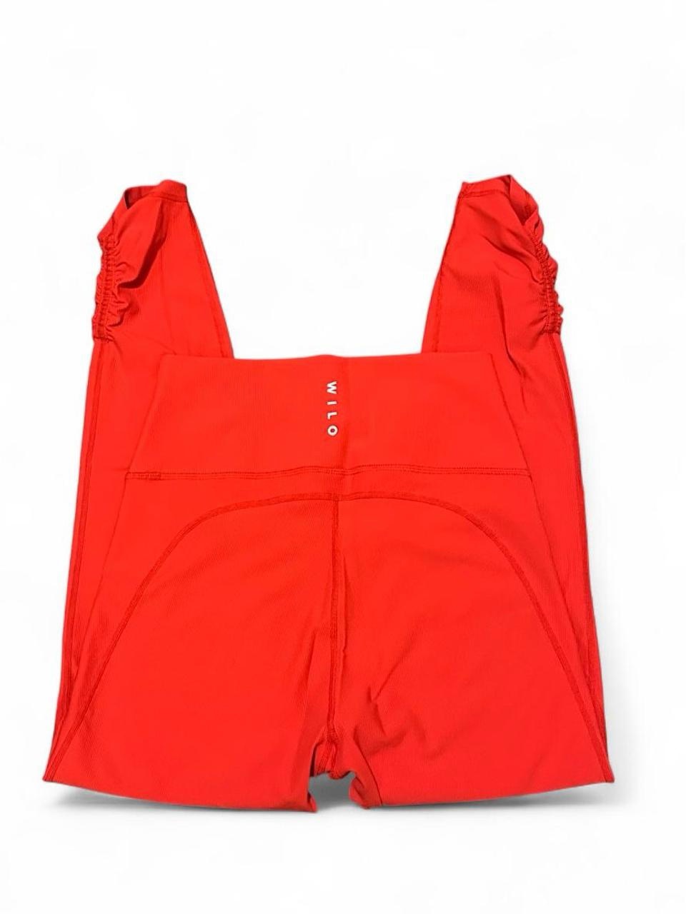 Wilo The Label Ribbed Ruched Leggings In Cherry Red - Size L